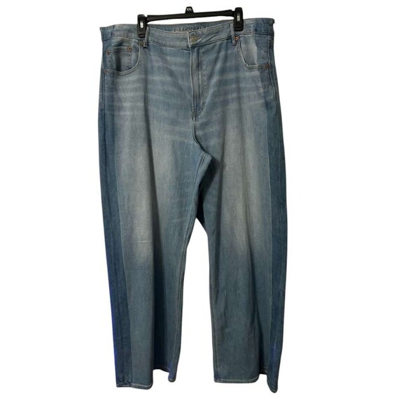 American Eagle Baggy Super High Rise Wide Leg Jeans Size 20 Denim Stretch Y2K - Picture 1 of 7